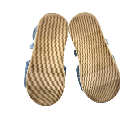 Gymboree Toddler Girls Sandals Size 8 Blue Chambray Espadrille Shoes Wedge - Picture 8 of 9